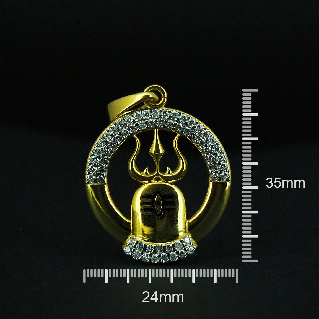 Gold Plated Radiant Shiva Trident Pendant