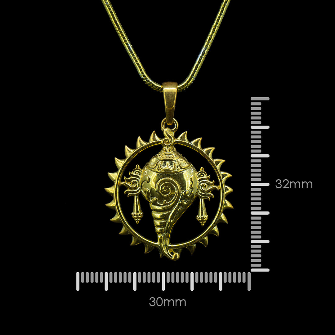 Plated Shanka Chakra Pendant