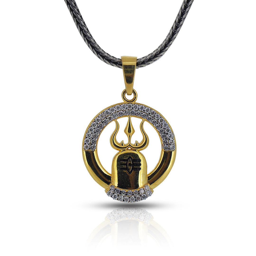 Gold Plated Radiant Shiva Trident Pendant