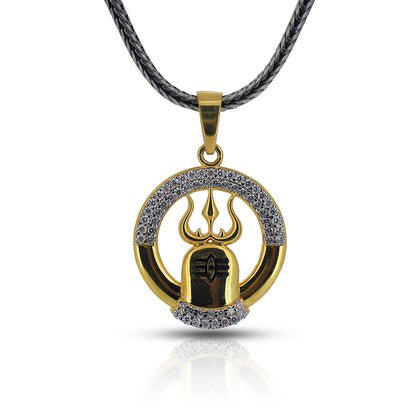 Gold Plated Radiant Shiva Trident Pendant